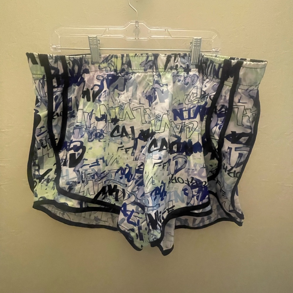Calvin Klein Performance Blue Graphic Athletic Shorts with Liner Size XXL 4” ins